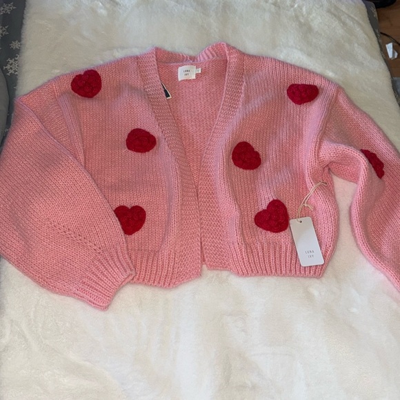 New Heart 3D Cardigan Sweater ~ Sweetest  Knit Valentine's Day ♥️♥️ - Picture 1 of 11